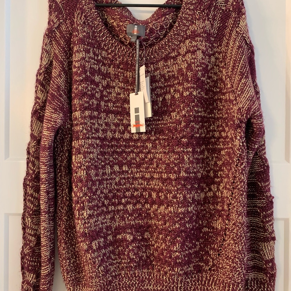 Buffalo Jeans Women's Maroon oversized Sweater NWT